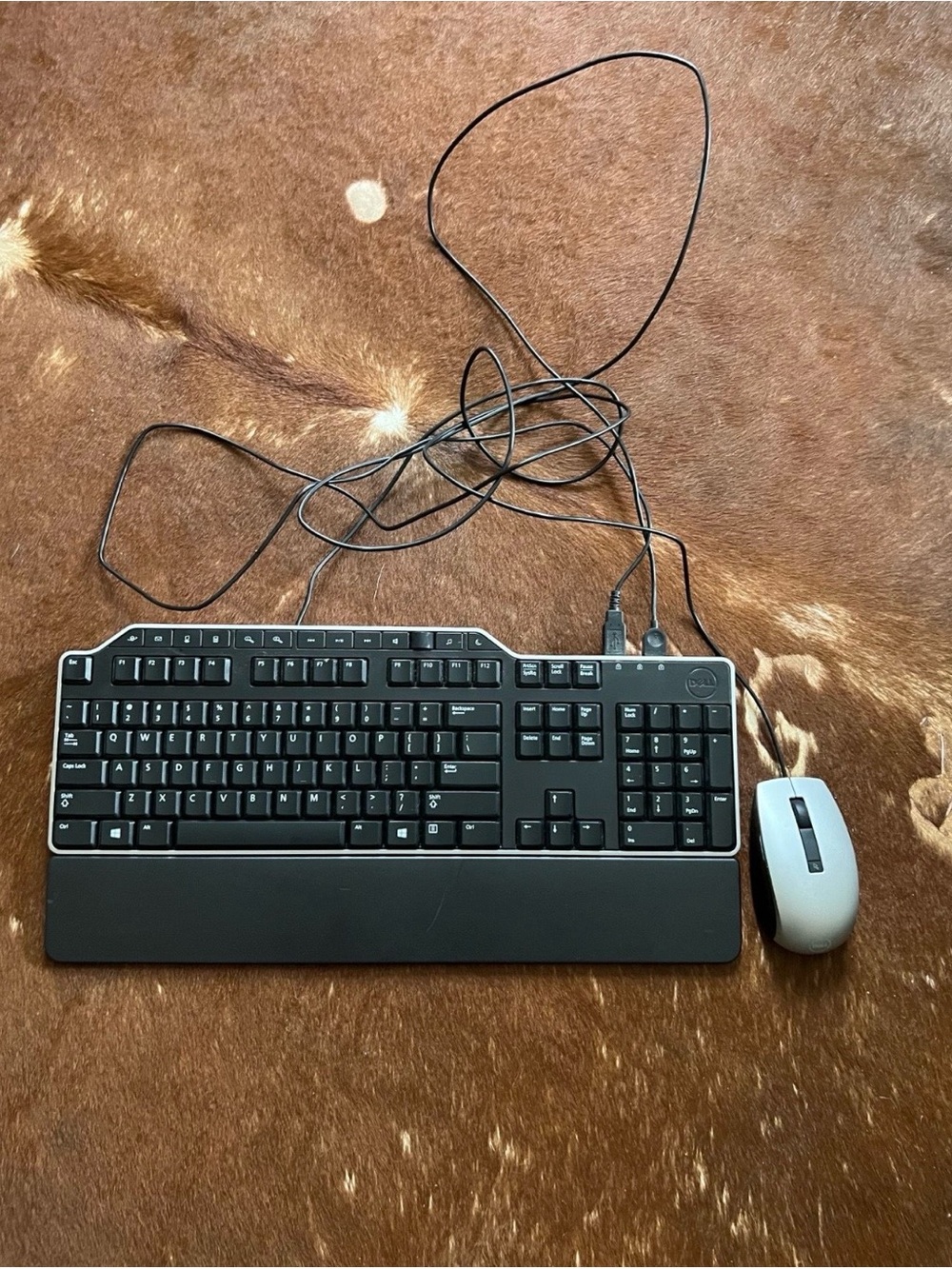 Dell Black Wired Keyboard and Gray Wired Mouse Combo
